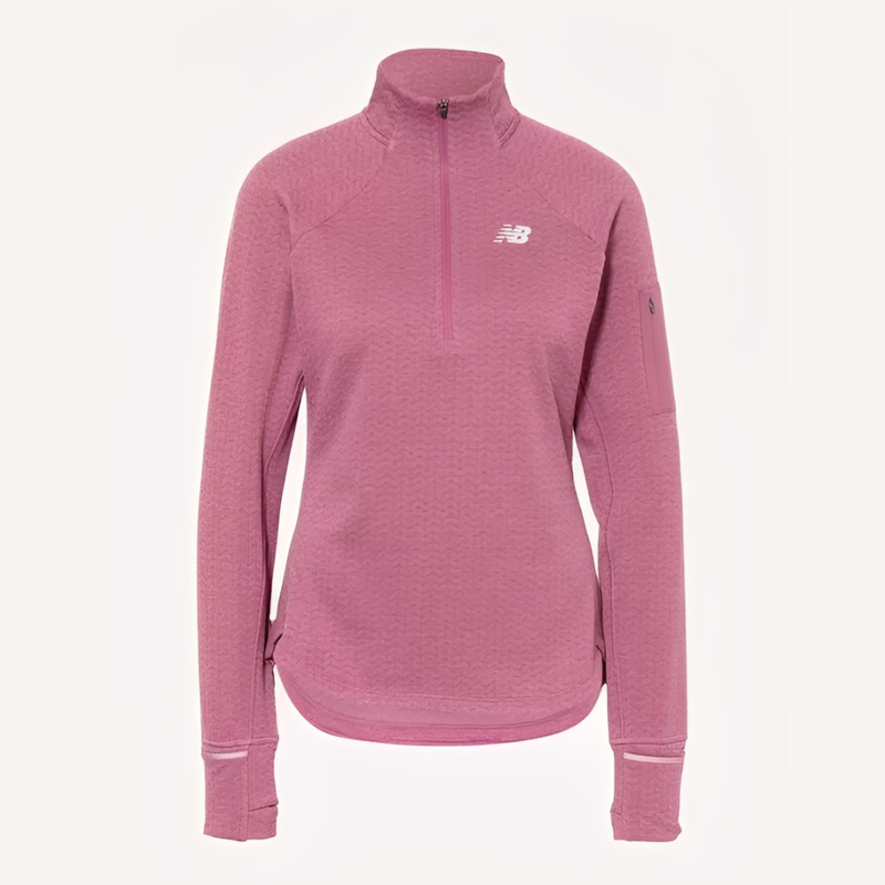 نیم زیپ زنانه نیوبالانس New Balance Heat Grid Half Zip longsleeve انگوری