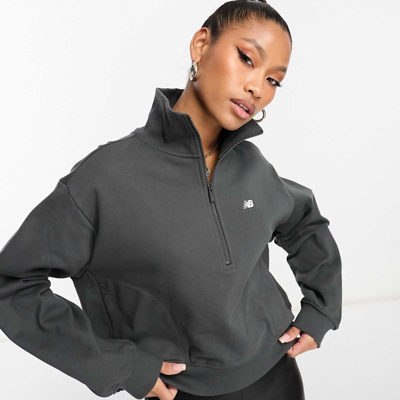 نیم زیپ ورزشی زنانه نیوبالانس New Balance Athqtrzp خاکستری