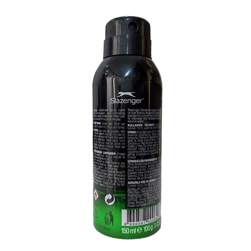 اسپری ورزشی مردانه اسلازنگر Slazenger GYM Spray مشکی سبز