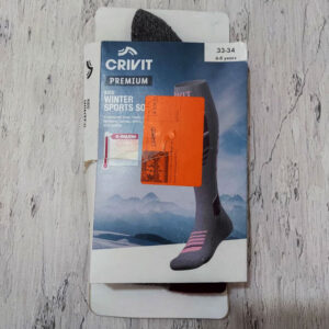 جوراب اسکی بچگانه کریویت CRIVIT Ski Socks طوسی بادمجونی