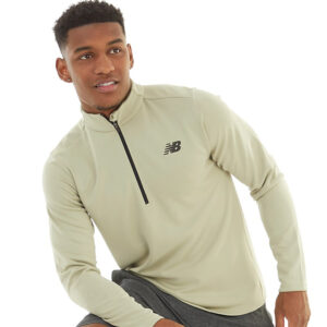 نیم زیپ ورزشی مردانه نیو بالانس New Balance Tenacity Half Zip Sweatshirt‏ پسته ای