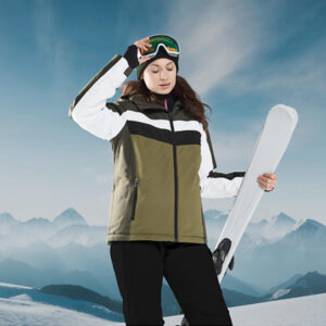 کاپشن اسکی زنانه کریویت Crivit Ski Jacket زیتونی سفید مشکی