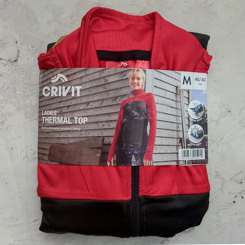 نیم زیپ ترمال زنانه کریویت Crivit Thermo Funktionsshirt مشکی قرمز