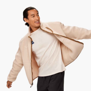 سویشرت ورزشی پشمی مردانه هوکا Hoka Ridgetop Full Zip Fleece کرمی روشن