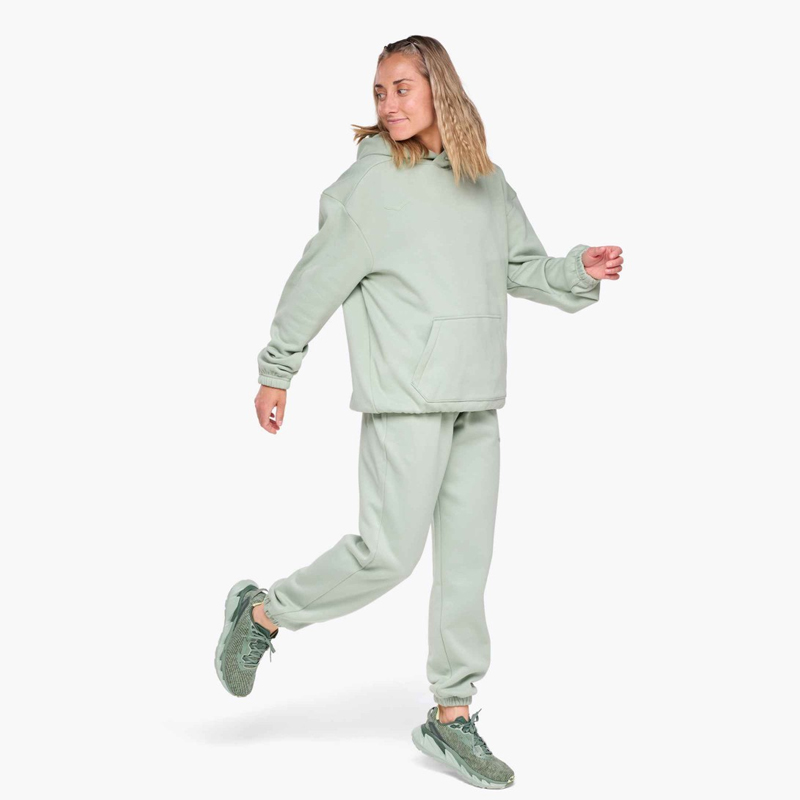 ست هودی و جاگر ورزشی هوکا Hoka Essential Jogger & Hoddie سبز سیج