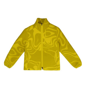 سویشرت ورزشی پشمی مردانه هوکا Hoka Ridgetop Half Zip Fleece گوگردی طرح دار