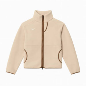 سویشرت ورزشی پشمی مردانه هوکا Hoka Ridgetop Full Zip Fleece کرمی روشن