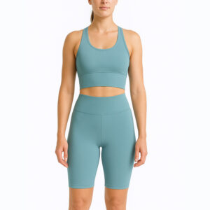 شورت تایت ورزشی زنانه Seamless Short Tight فیروزه ای