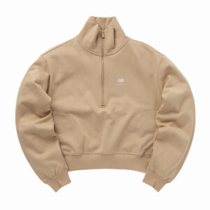 نیم زیپ ورزشی زنانه نیوبالانس New Balance Athletics Remastered French Terry 1/4 Zip‏ بژ