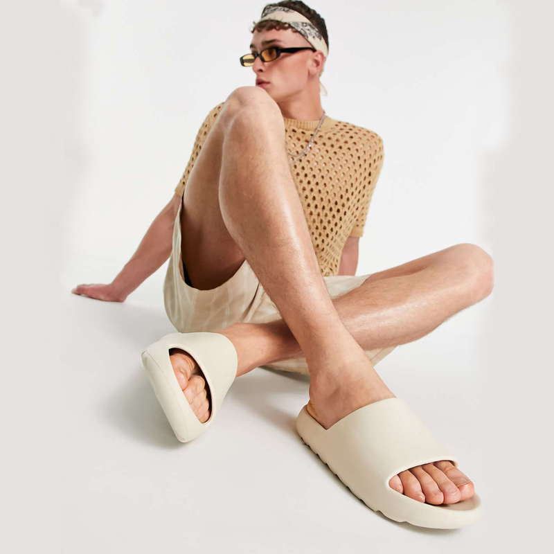 صندل آسوس Asos Shark Tooth Asos Yeezy Slides کرمی
