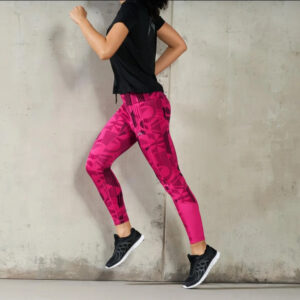 لگ ورزشی حرفه ای زنانه کریویت Crivit Sport Professionnel Tights صورتی طرح دار