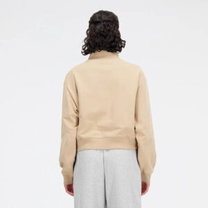 نیم زیپ ورزشی زنانه نیوبالانس New Balance Athletics Remastered French Terry 1/4 Zip‏ بژ