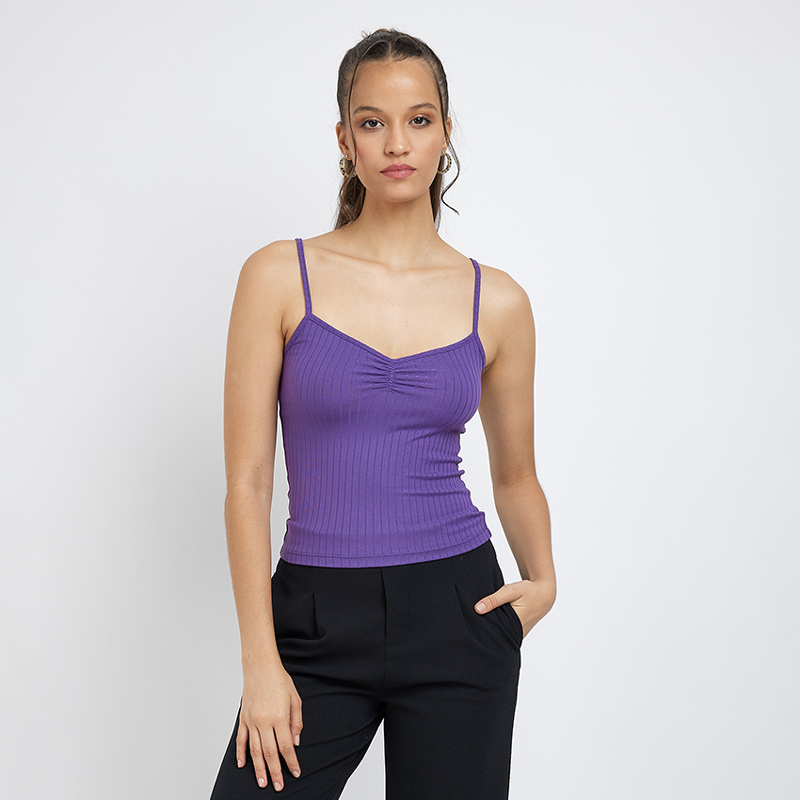 تاپ زنانه آردن Ardene Ribbed Strappy Knit Top بنفش