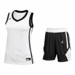 ست تاپ شلوارک ورزشی زنانه جردن Jordan Sports Top and Shorts Set سفید مشکی