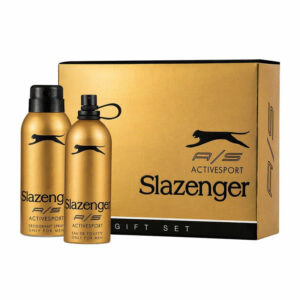 پک 2 عددی ادکلن اسپری ورزشی مردانه اسلازنگر Slazenger A/S طلایی مشکی