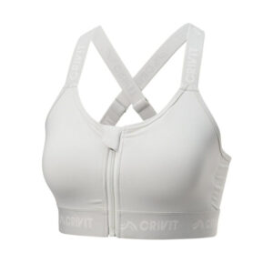 نیم تنه زیپ دار ورزشی کریویت Crivit Sport run zip bra طوسی روشن