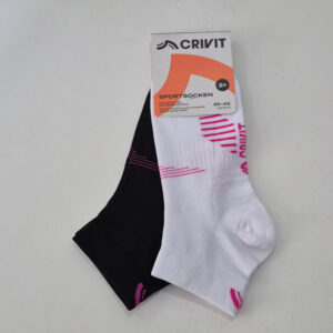 جوراب ورزشی کریویت Crivit Sport Socken (پک دو جفتی) سفید مشکی صورتی
