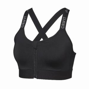 نیم تنه زیپ دار ورزشی کریویت Crivit Sport Run Zip Bra 02 مشکی