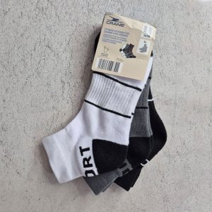 جوراب فیتنس زنانه کران Crane Fitness Socks (پک سه جفتی) سفید مشکی طوسی