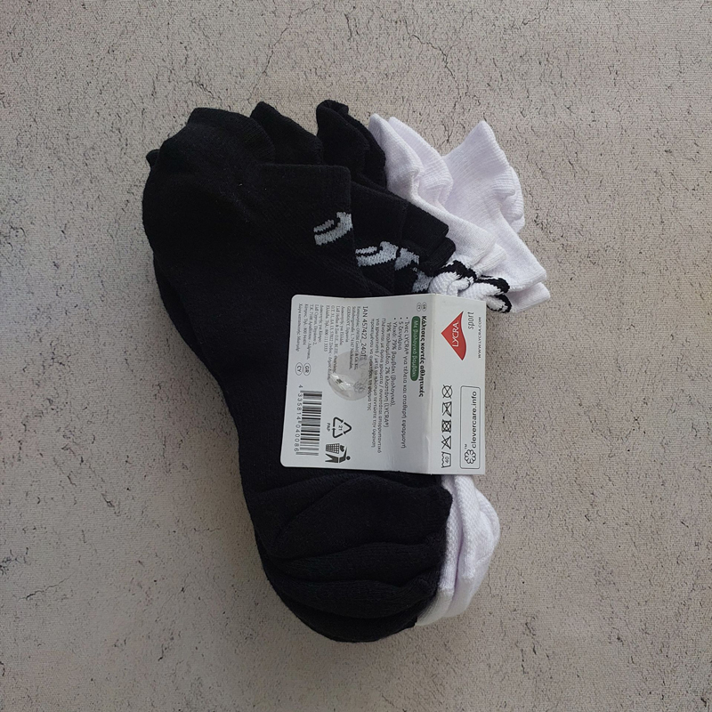 جوراب ورزشی زنانه کریویت Crivit Sports Trainer Socks (پک پنج جفتی) سفید مشکی