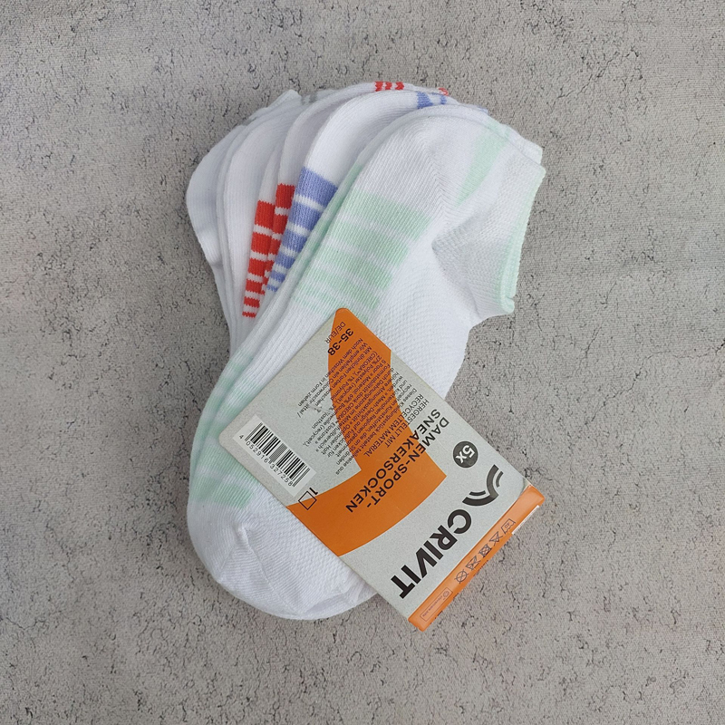 جوراب ورزشی زنانه کریویت Crivit Sports Sneaker Socken (پک پنج جفتی) 4 رنگ