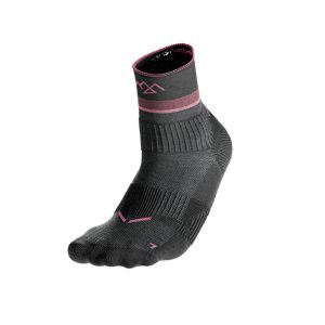 جوراب ورزشی حرفه ای زنانه کریویت Crivit Outdoor Socken (پک دو جفتی) مشکی خاکستری صورتی