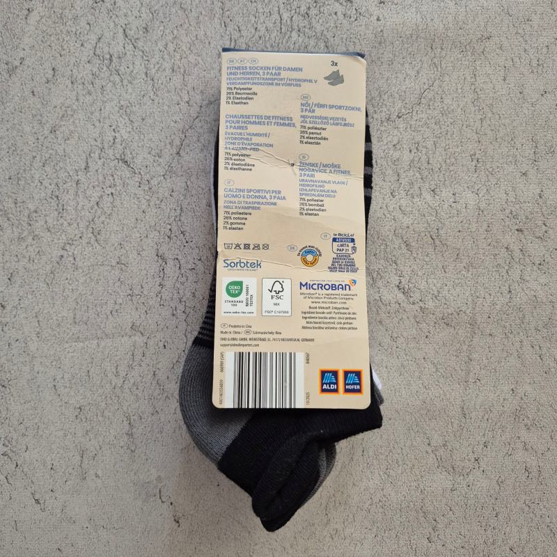 جوراب فیتنس کران Crane Fitness Socks 01 (پک سه جفتی) سفید خاکستری مشکی