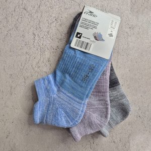 جوراب فیتنس کران Crane Fitness Socks (پک سه جفتی) آبی یاسی خاکستری