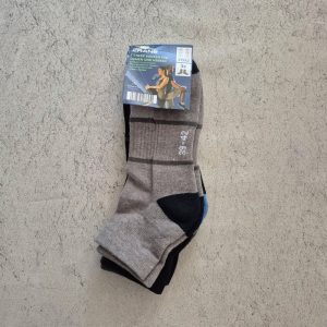 جوراب فیتنس کران Crane Fitness Socks 02 (پک سه جفتی) طوسی مشکی