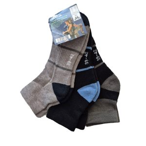 جوراب فیتنس کران Crane Fitness Socks 02 (پک سه جفتی) طوسی مشکی