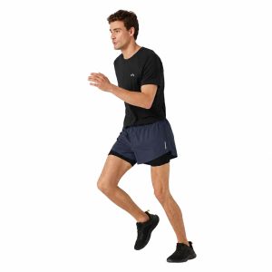 شورت کشاله دار رانینگ مردانه کریویت Crivit Running Short 01 سرمه ای