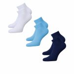 جوراب فیتنس زنانه کران Crane Fitness Socks (پک سه جفتی) سفید آبی سرمه ای