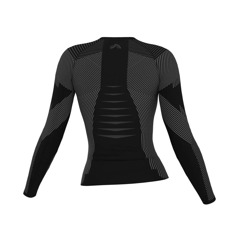 بلوز بیس لایر زنانه کوهنوردی Crivit Base-Layer Blouse مشکی نارنجی