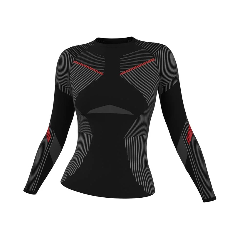بلوز بیس لایر زنانه کوهنوردی Crivit Base-Layer Blouse مشکی نارنجی