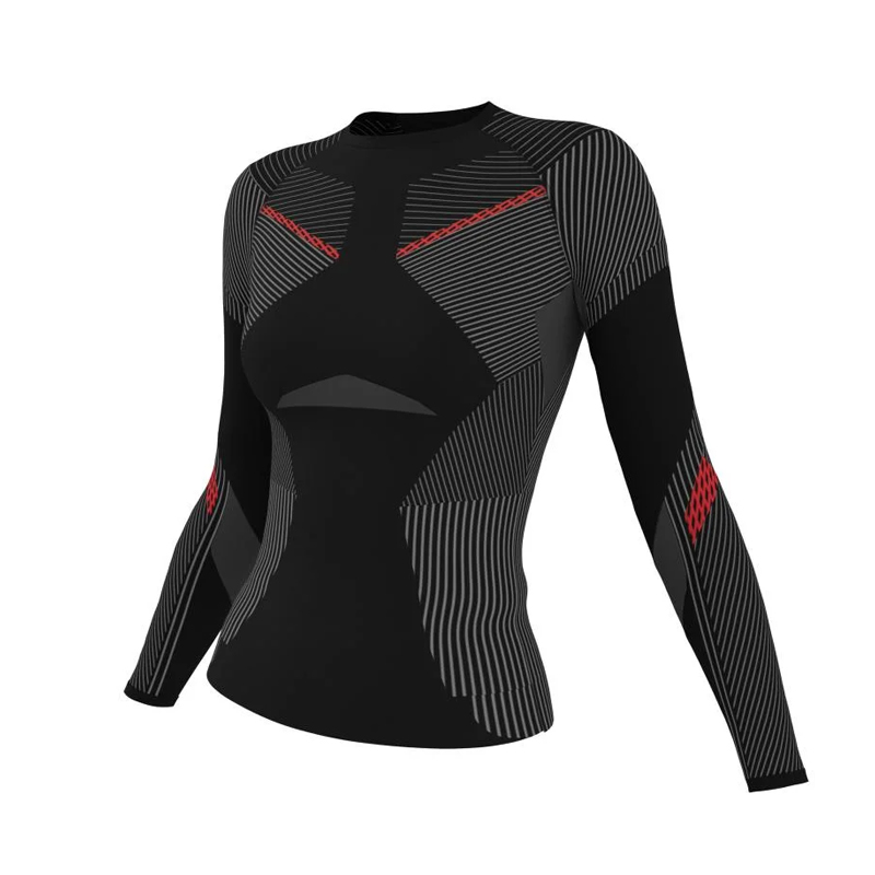 بلوز بیس لایر زنانه کوهنوردی Crivit Base-Layer Blouse مشکی نارنجی