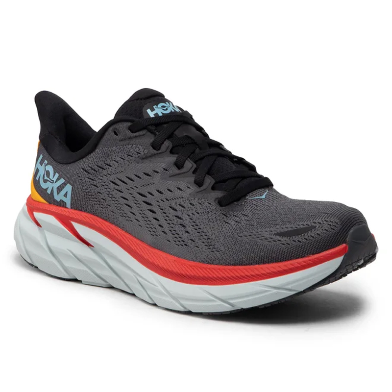 کفش رانینگ مردانه هوکا Hoka Running Shoes Clifton 8 خاکستری قرمز