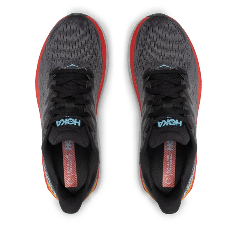 کفش رانینگ مردانه هوکا Hoka Running Shoes Clifton 8 خاکستری قرمز