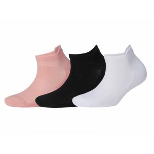 جوراب ورزشی زنانه کریویت Crivit Sport Trainer Socks Pack (پک سه جفتی) سفید مشکی گلبهی