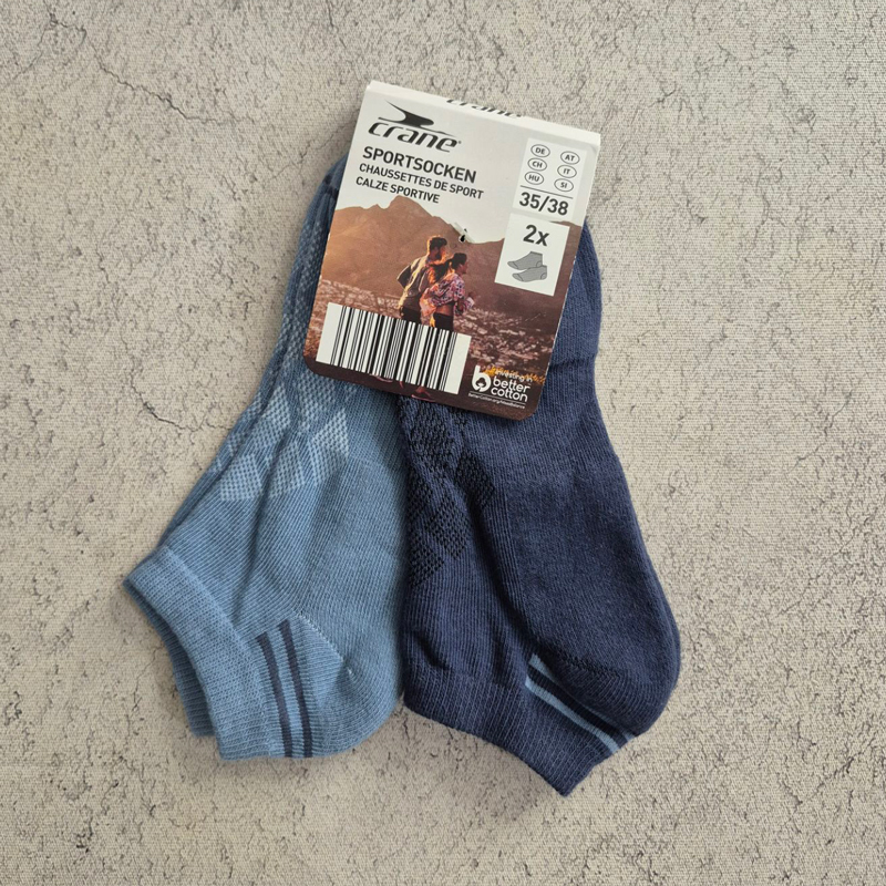 جوراب ورزشی زنانه کران Crane Sport Socks 01 (پک دو جفتی) سرمه ای طوسی