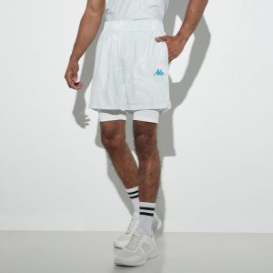 شورت کشاله دار ورزشی مردانه کاپا Kappa Sports Shorts طوسی سفید