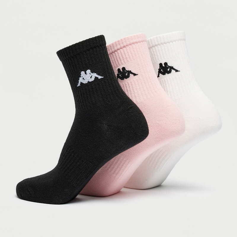 جوراب ورزشی زنانه کاپا Kappa Sport Socks (پک سه جفتی) سفید صورتی مشکی