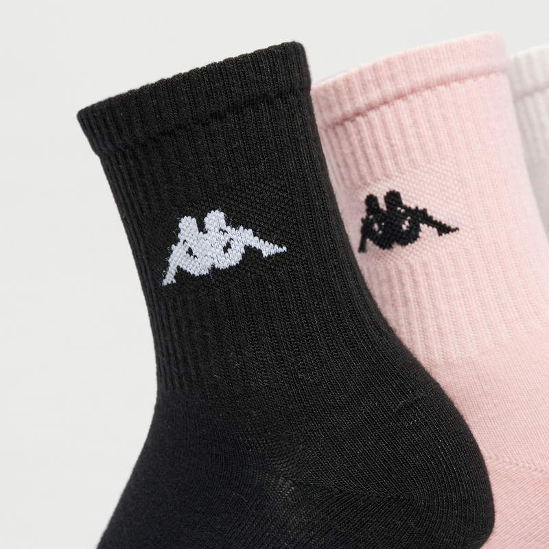 جوراب ورزشی زنانه کاپا Kappa Sport Socks (پک سه جفتی) سفید صورتی مشکی