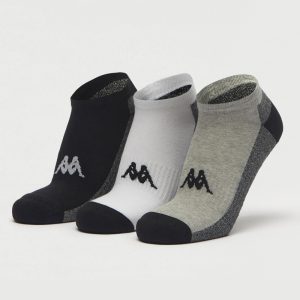 جوراب ورزشی کاپا Kappa Sport Socks (پک سه جفتی) سفید طوسی مشکی خاکستری