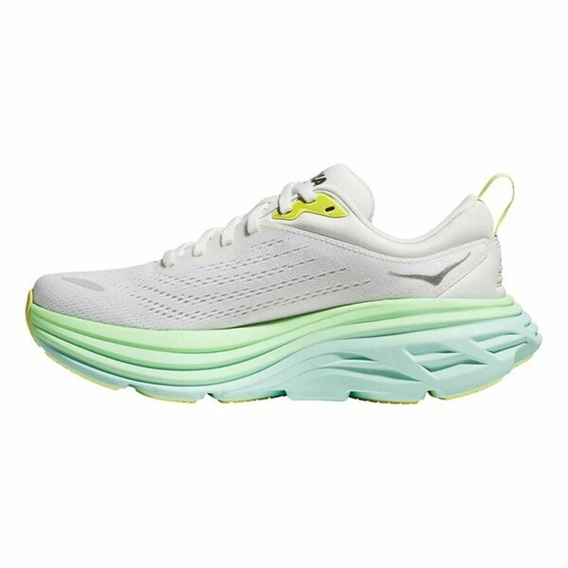 کفش رانینگ زنانه هوکا Hoka Running Shoes Bondi 8 سفید سبز