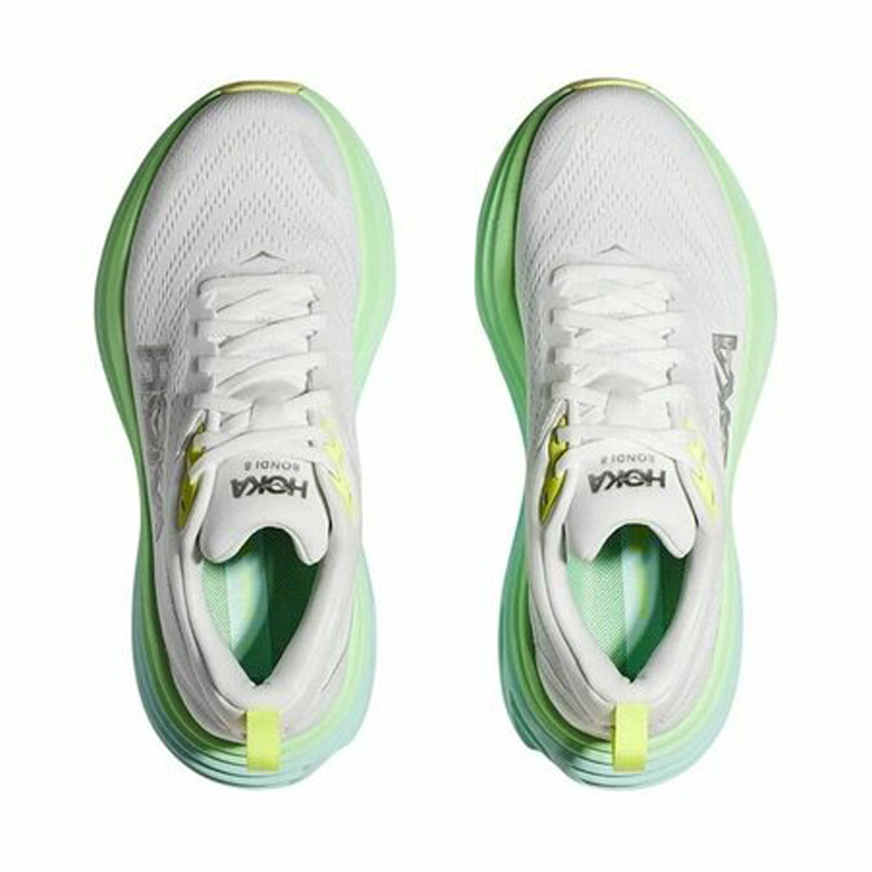 کفش رانینگ زنانه هوکا Hoka Running Shoes Bondi 8 سفید سبز