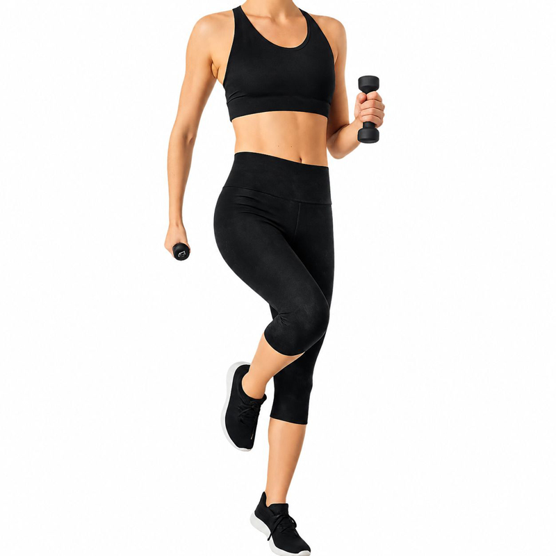 نیم لگ ورزشی زنانه کریویت Crivit Sport Cropped Legging 01 مشکی