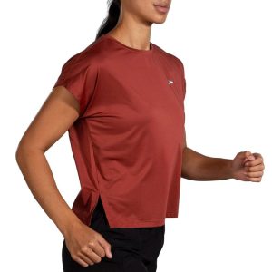 تیشرت ورزشی زنانه بروکس Brooks Sprint Free short sleeve سفالی