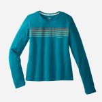 بلوز ورزشی زنانه بروکس Brooks Distance Long Sleeve 2 اقیانوسی