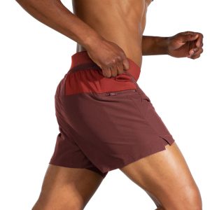 شورت ورزشی مردانه کشاله دار بروکس Brooks Sherpa 5 2-in-1 مسی کشمشی