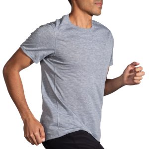 تیشرت ورزشی مردانه بروکس Brooks Distance short sleeve 01 طوسی